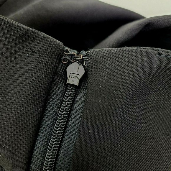 Ann Taylor Loft Skirt Womens Size 10 Solid All Black Wool Blend Side Zip Pencil - Picture 3 of 5